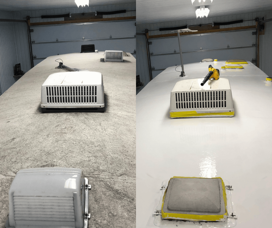 Enduit de silicone pour toit de vr